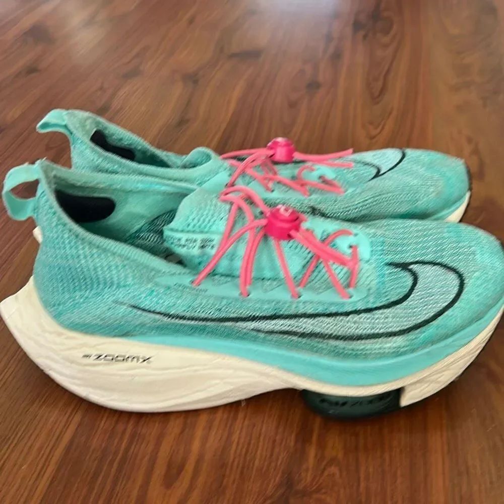 Nike turquoise air zoom alphafly sneakers women's size 9 GOAT